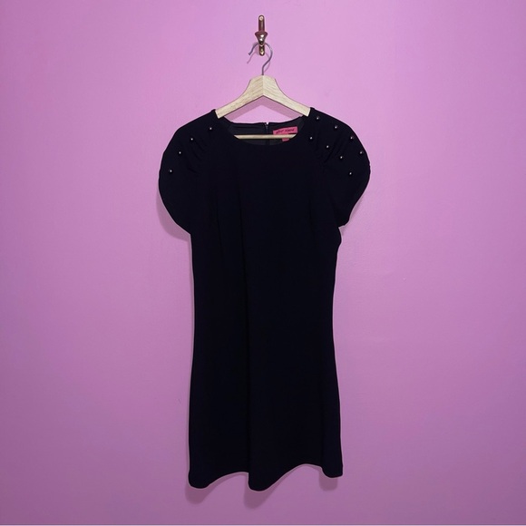 Betsey Johnson Dress Women's Size 10 US Black Embellished Shoulders NWT - Picture 2 of 11